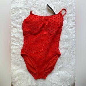 NWT FREE Coverup w/Carmen Marc Valvo Bright Persimmon Swimsuit Purchase